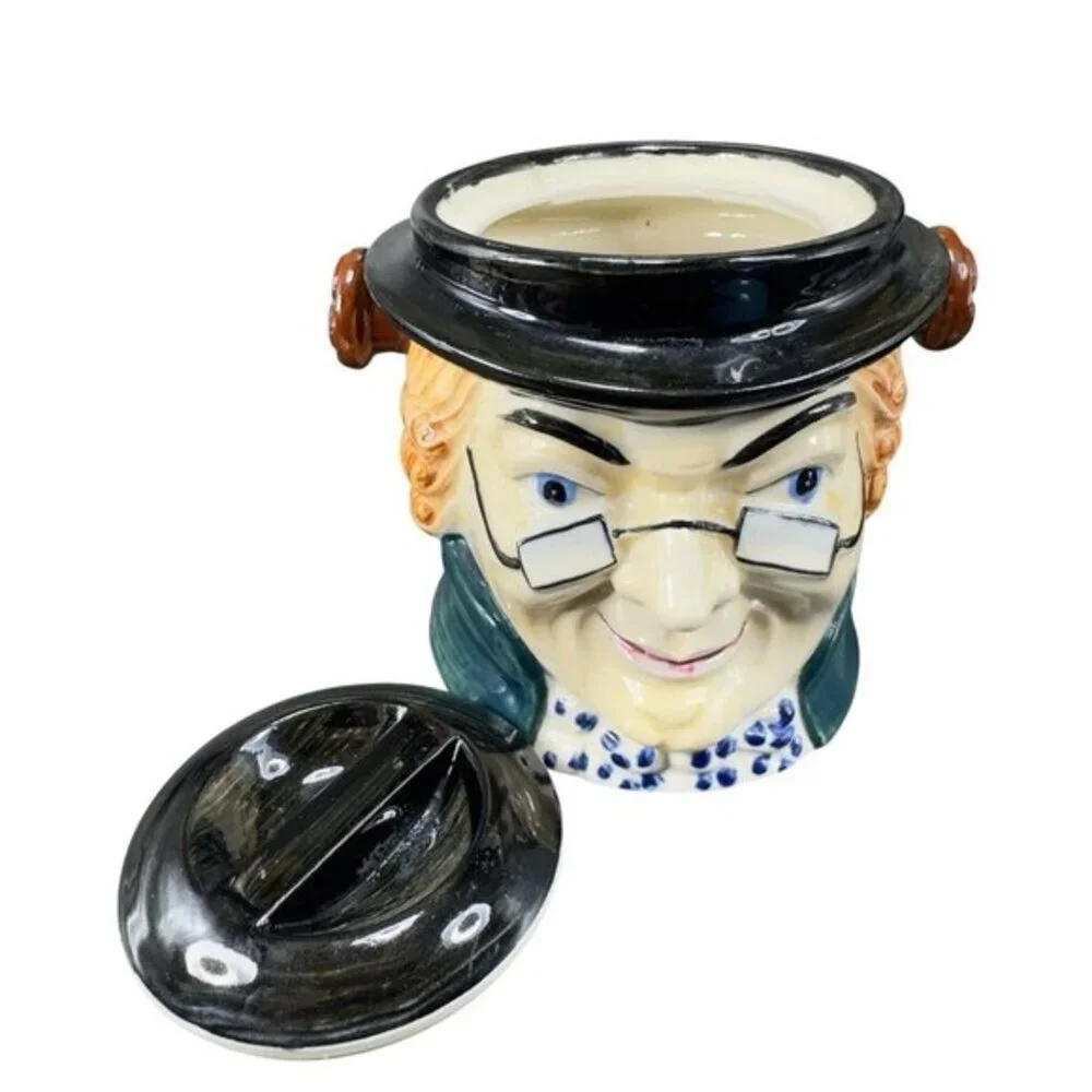 Wales China Japan‎ Toby Character Biscuit Holder Container Jar Ceramic Japan VTG